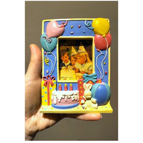 2/$70🐞RARE NWT Vintage RUSS 3D Resin Birthday Picture Frame BD Gift Photo Frame - Picture 5 of 15